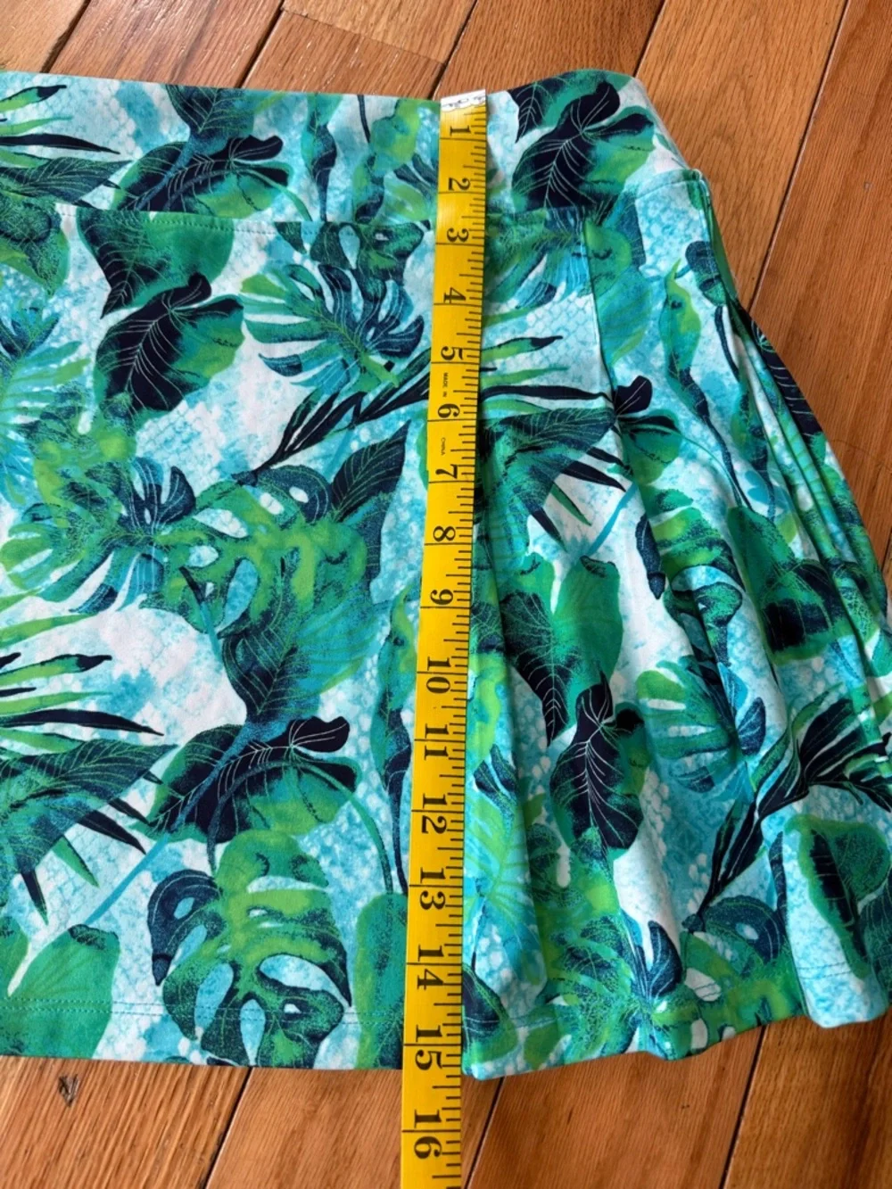 Tommy Bahama Golf Green Turquoise Palm Leaf Print Skirt Stretch Women’s Size XL - Picture 10 of 10